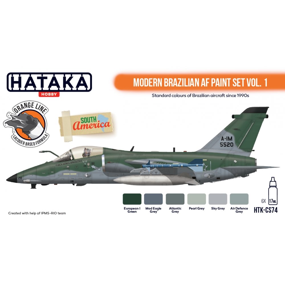 Hataka HTK-CS74 Modern Brazilian AF paint set vol. 1 (6x17ml) – zdjęcie 2