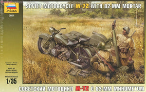 Zvezda 3651 Soviet Motorcycle M-72 with Mortar 1/35 – zdjęcie 2