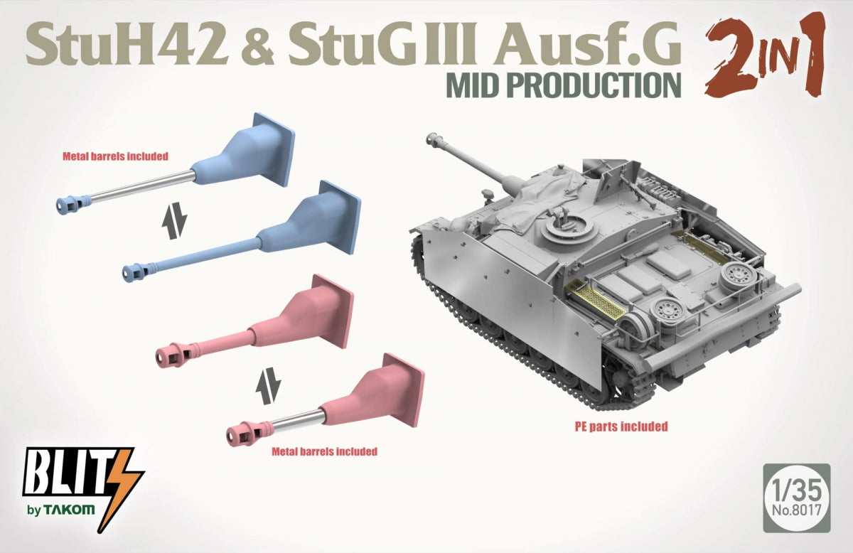 Takom 8017 StuH 42 StuG III Ausf. G Mid Production 2 in 1 1/35 – zdjęcie 3