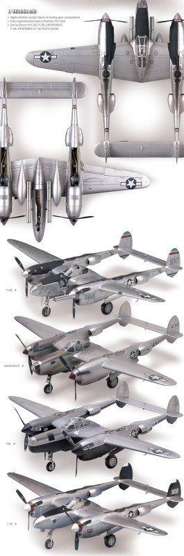 Academy 12282 P-38J LIGHTNING COMBINATION VERSION 1/48 – imagen 3