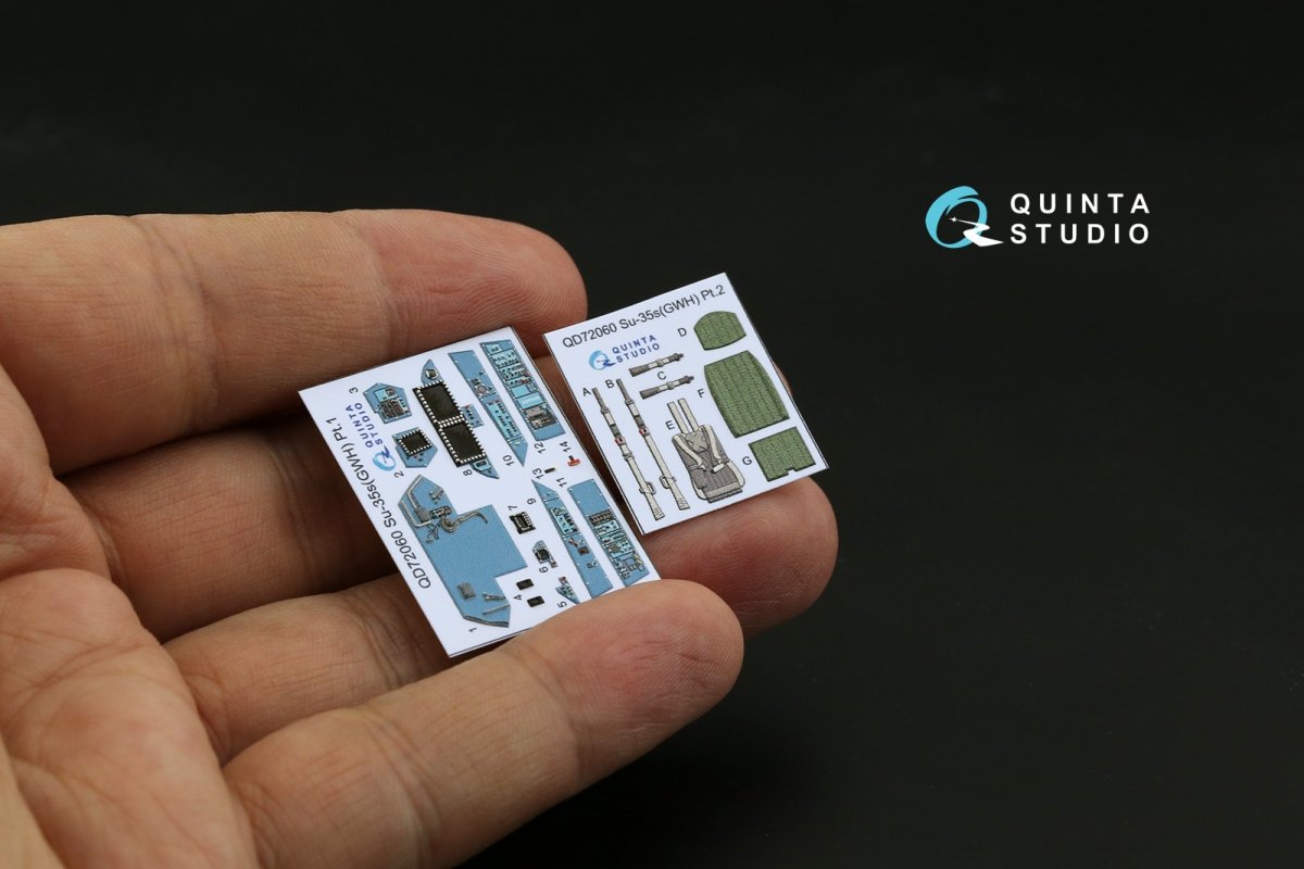 Quinta Studio QD72060 Su-35S 3D-Printed &amp;amp; colored Interior on decal paper (GWH) 1/72 – image 5