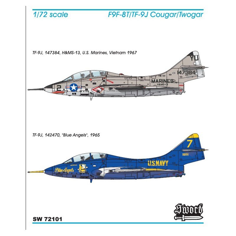 Sword 72101 TF-9J Twogar Vietnam/Blue Angels 1/72 – image 2