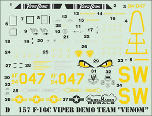 ModelMaker Decals D48157 F-16C Viper Demo Team &amp;quot;Venom” 1/48 – zdjęcie 3
