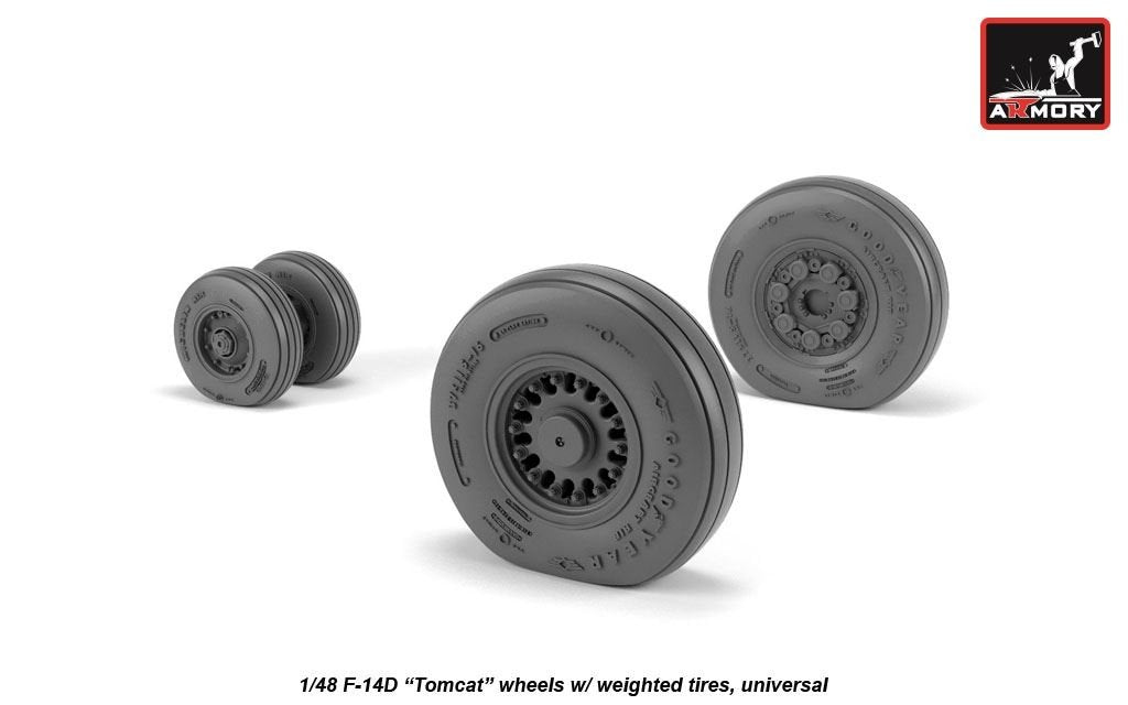 Armory Models AW48327 F-14D Tomcat late type wheels w/ weighted tires 1/48 – image 4