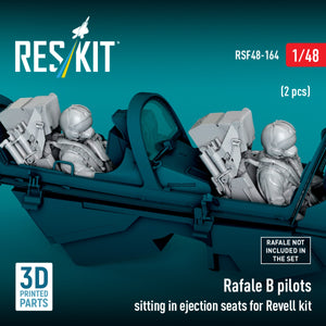 RESKIT RSF48-0164 Rafale B pilots sitting in ejection seats for Revell kit (2 pcs) (3D Printed) 1/48