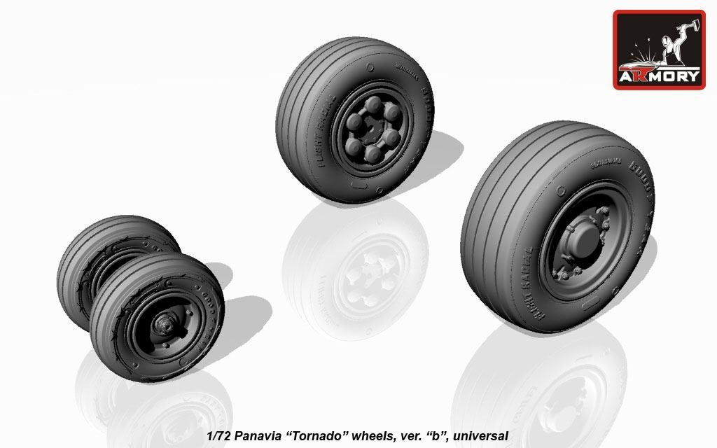 Armory Models AW72501b Panavia Tornado wheels, w/ tyres type “b” (GY) 1/72 – zdjęcie 2