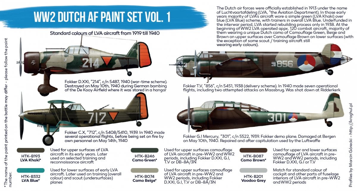 Hataka BS107 WW2 Dutch AF Paint Set Vol. 1 set 6x17 ml – zdjęcie 3