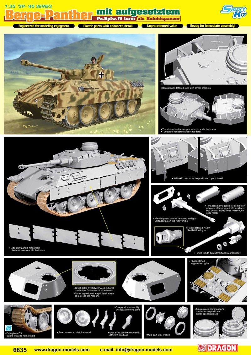 Dragon 6835 Bergepanther with Aufgesetztem Pz.Kpfw.IV Turm Als Befeh 1/35 – image 5