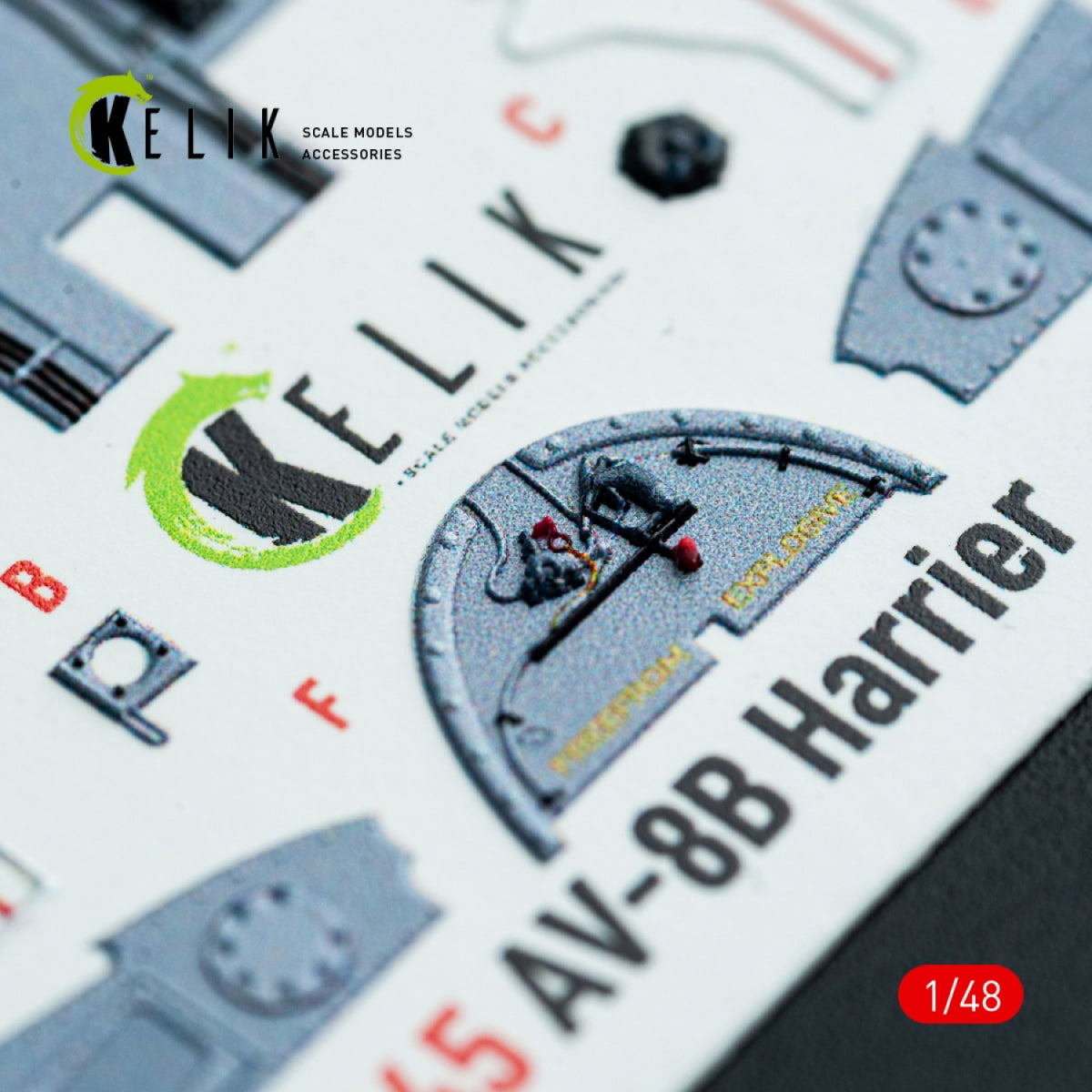 Kelik K48145 AV-8B Harrier - interior 3D decals for Hasegawa kit 1/48