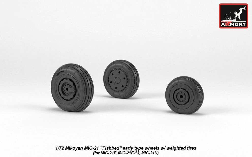Armory Models AW72048 Mikoyan MiG-21 Fishbed wheels w/ weighted tires, early 1/72 – zdjęcie 5