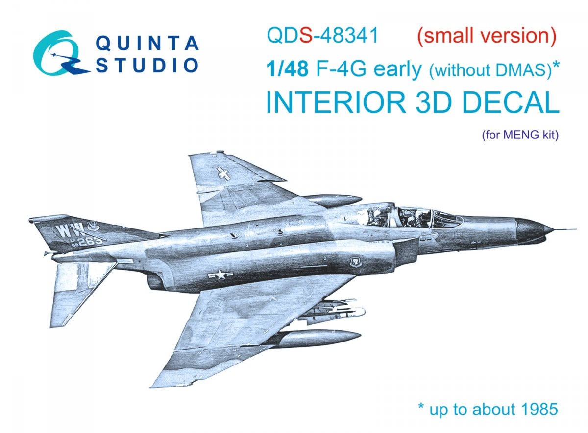 Quinta Studio QDS-48341 F-4G early 3D-Printed &amp;amp; coloured Interior on decal paper (Meng) (Small version) 1/48