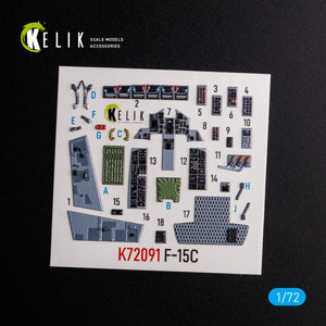 KELIK K72091 F-15C - interior 3D decals for FineMolds kit 1/72 – immagine 3