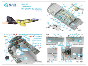 Quinta Studio QD32180 F-104S 3D-Printed coloured Interior on decal paper (Italeri) 1/32 – immagine 7