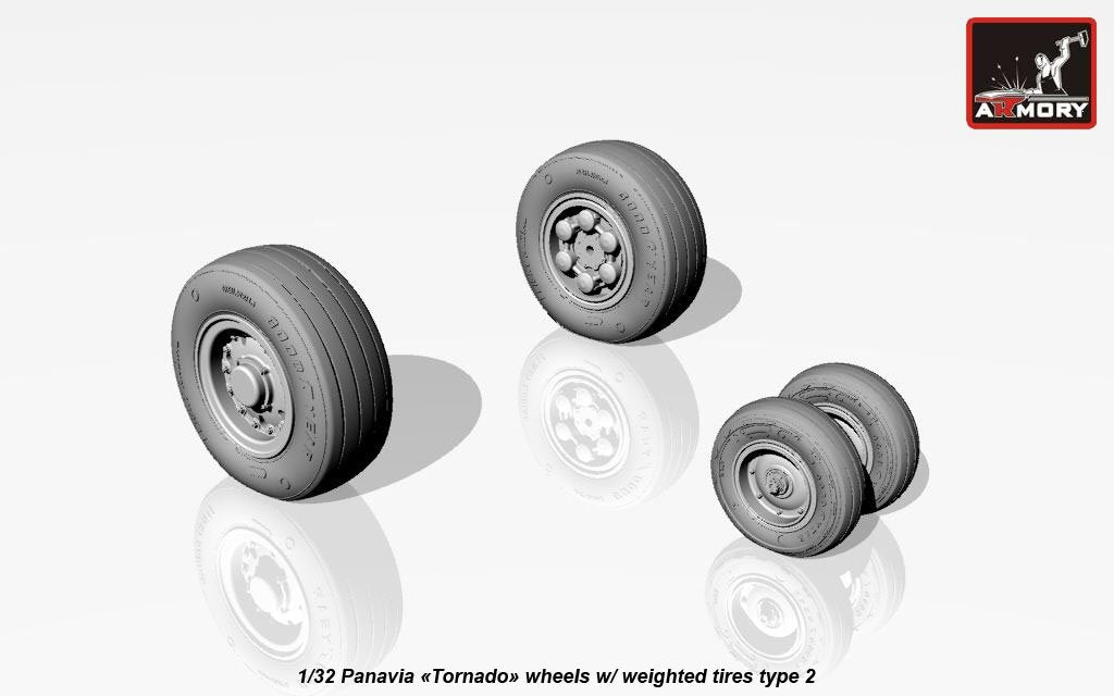 Armory Models AW32501b Panavia Tornado wheels, w/ tyres type “b” (GY) 1/32 – zdjęcie 4
