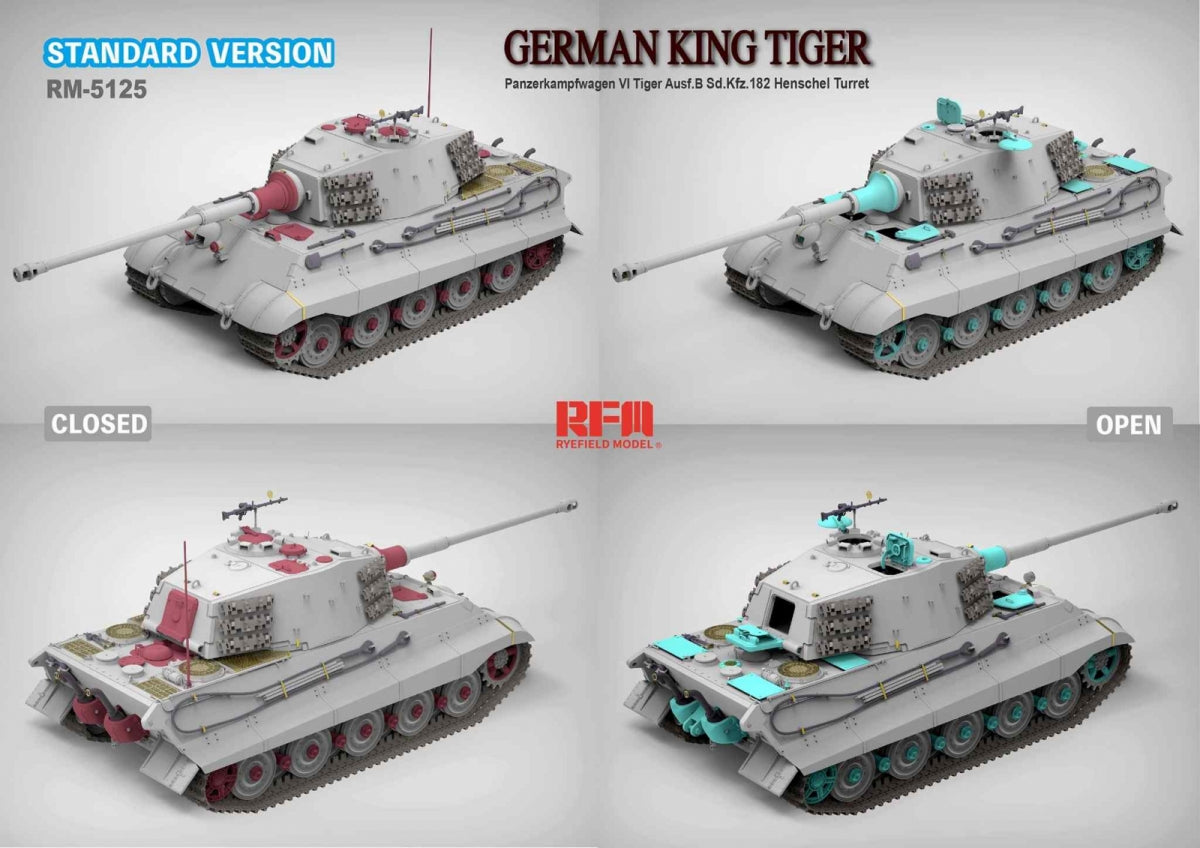 Rye Field Model 5125 German King Tiger Ausf.B Sd.Kfz.182 Henschel Turret 1/35 – image 2