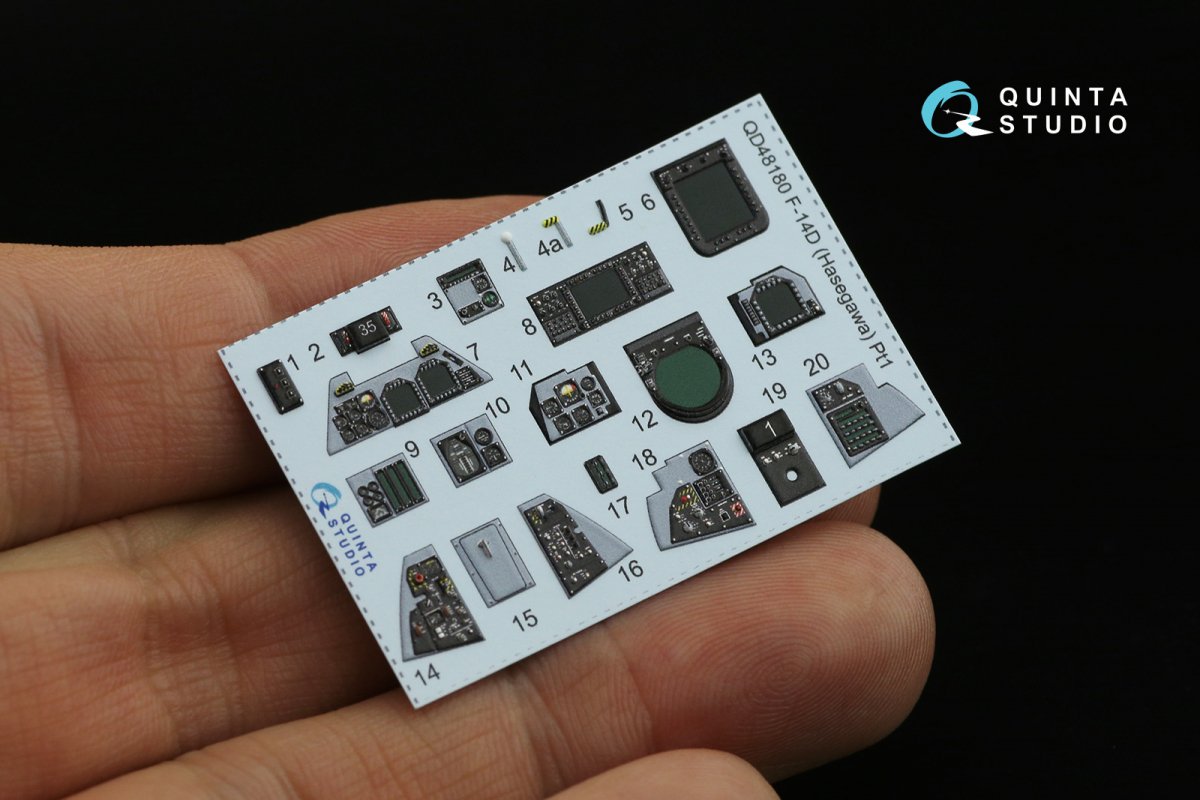 Quinta Studio QD48180 F-14D 3D-Printed &amp;amp; coloured Interior on decal paper (Hasegawa) 1/48 – zdjęcie 9