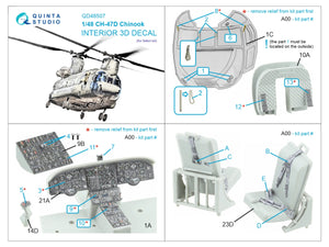 Quinta Studio QD48507 CH-47D 3D-Printed colored Interior on decal paper (Italeri) 1/48 – image 13