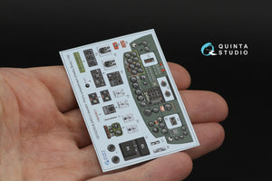 Quinta Studio QD32259 B-24D/B-24J Liberator, Pilot's compartment 3D-Printed &amp; coloured Interior on decal paper (Hobby Boss) 1/32