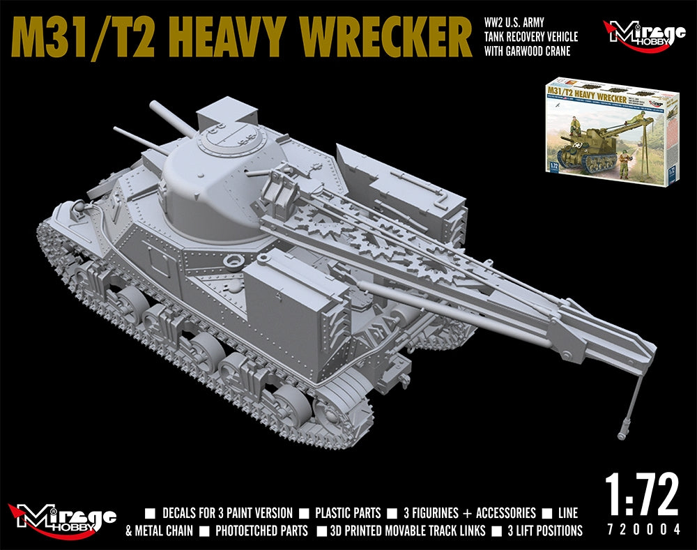 Mirage Hobby 720004 M31/T2 Heavy Wrecker WW2 US. Army 1/72 – zdjęcie 4