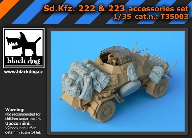 Ensemble d'accessoires Black Dog T35003 Sd.Kfz. 222 et 223 pour maquettes Tamiya au 1/35