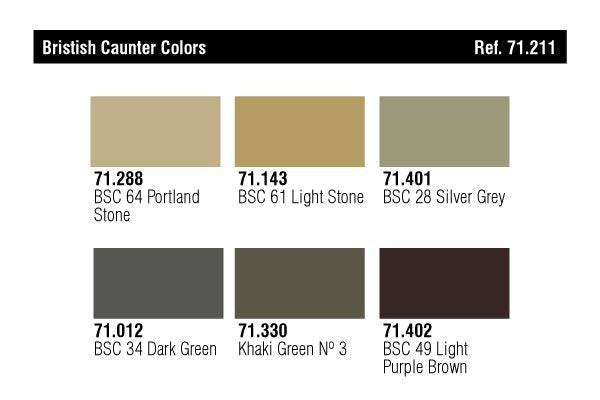 Vallejo 71211 British Caunter Colors (6x17ml) – zdjęcie 2