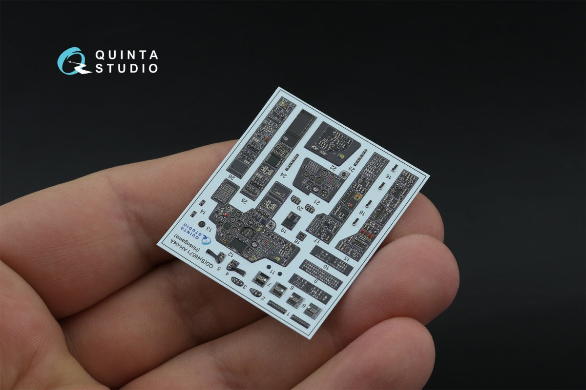 Quinta Studio QD48571 AH-64A 3D-Printed &amp;amp; colored Interior on decal paper (Hasegawa) 1/48 – image 2