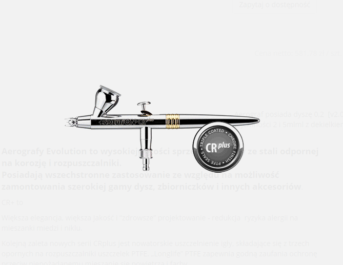 Harder & Steenbeck 126234 Aerograf CR+ 2w1 0,2+ 0,4mm