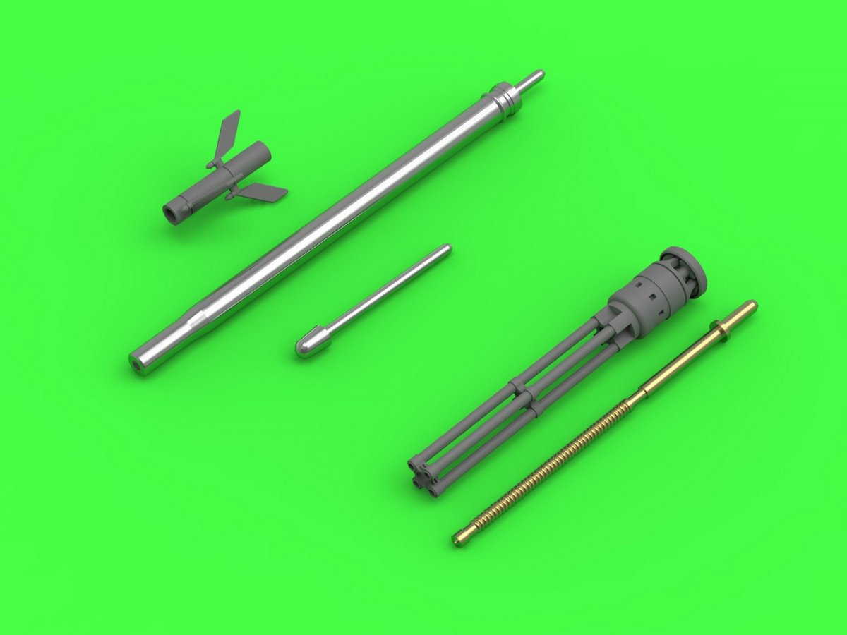 Master AM-35-003 Mi-24 (Hind D/E) - JakB-12.7 machine gun barrel and DUAS probe (metal and resin parts) 1/35