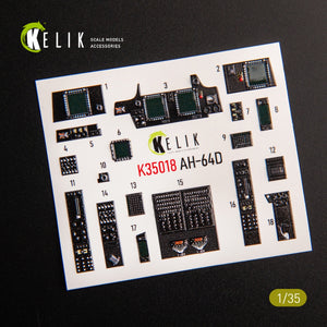KELIK K35018 AH-64D APACHE INTERIOR 3D DECALS FOR TAKOM KIT 1/35 – image 2