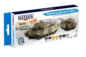 Hataka HTK-BS77 Modern British Army &amp;amp; RAF AFV paint set (8x17ml)