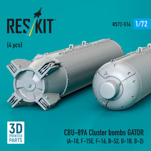 RESKIT RS72-0514 CBU-89A cluster bombs GATOR (4 pcs) (3D Printed) 1/72 – image 3