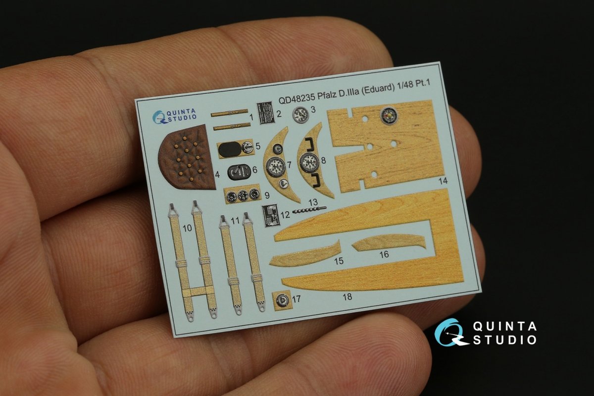 Quinta Studio QD48235 Pfalz D.IIIa 3D-Printed &amp;amp; colored Interior on decal paper (Eduard) 1/48 – image 4