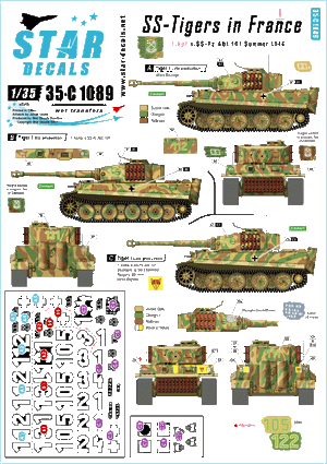 Star Decals 35-C1089 SS-Tigers in France #1 1/35
