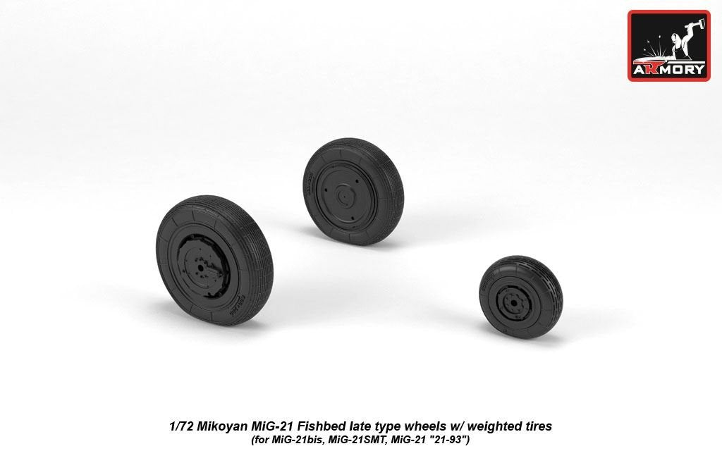 Armory Models AW72050 Mikoyan MiG-21 Fishbed wheels w/ weighted tires, late 1/72 – zdjęcie 2