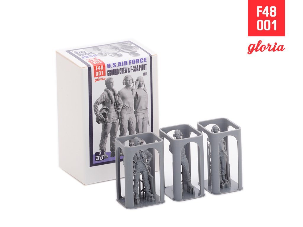 Gloria F48001 Ground Crew US Air Force vol.1 3D Printed Figures x 3 1/48 – zdjęcie 3