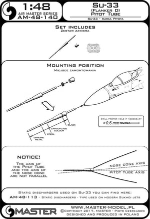 Master AM-48-140 Su-33 (Flanker D) Pitot tube 1/48 – zdjęcie 4