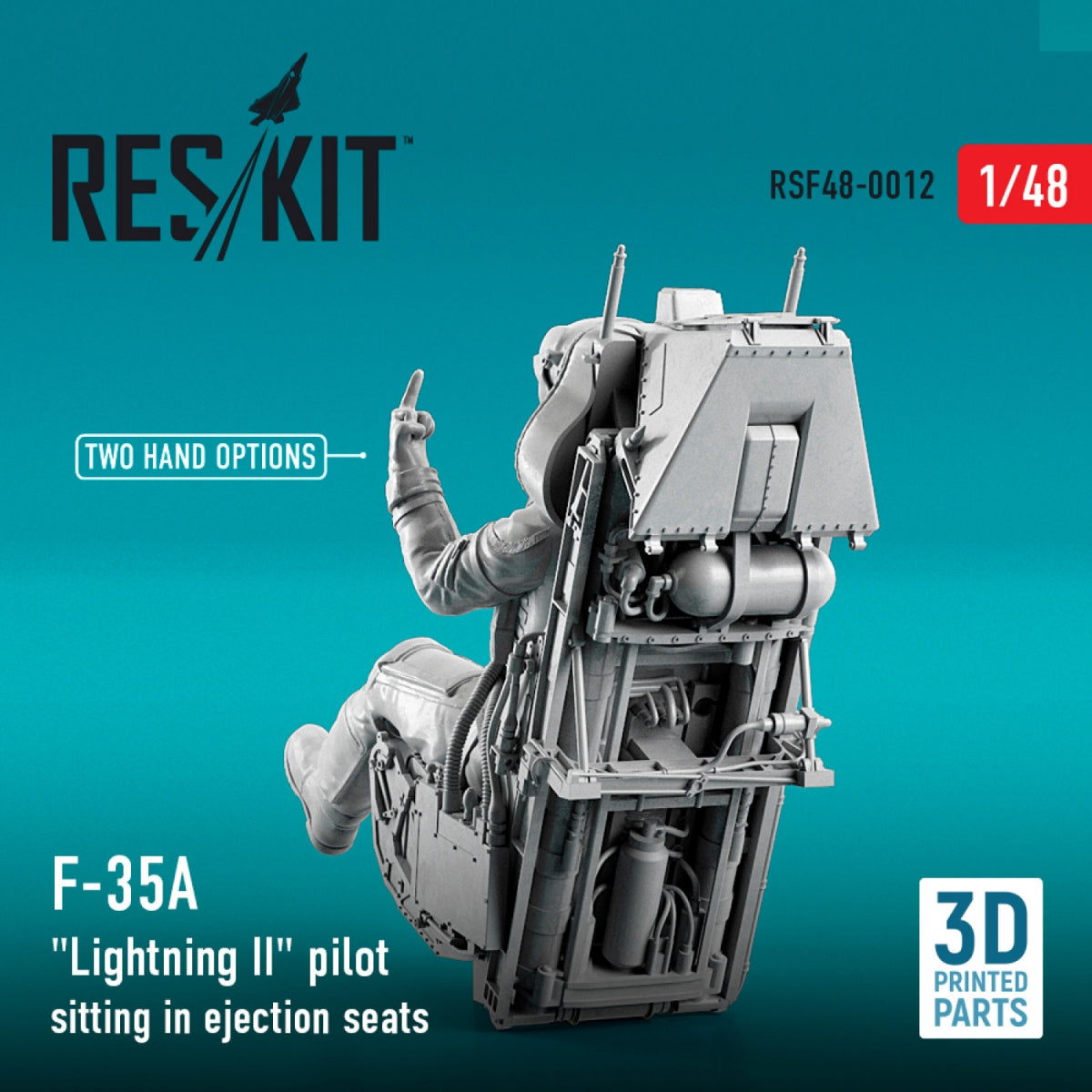 RESKIT RSF48-0012 F-35A &amp;quot;LIGHTNING II&amp;quot; PILOT SITTING IN LATE MODIFICATION EJECTION SEATS (TYPE 1) (3D PRINTED) 1/48 – image 3