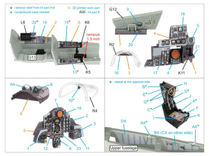 Quinta Studio QD+48489 F-4J Phantom II 3D-Printed &amp;amp; coloured Interior on decal paper (Academy) (with 3D-printed resin parts) 1/48 – zdjęcie 3
