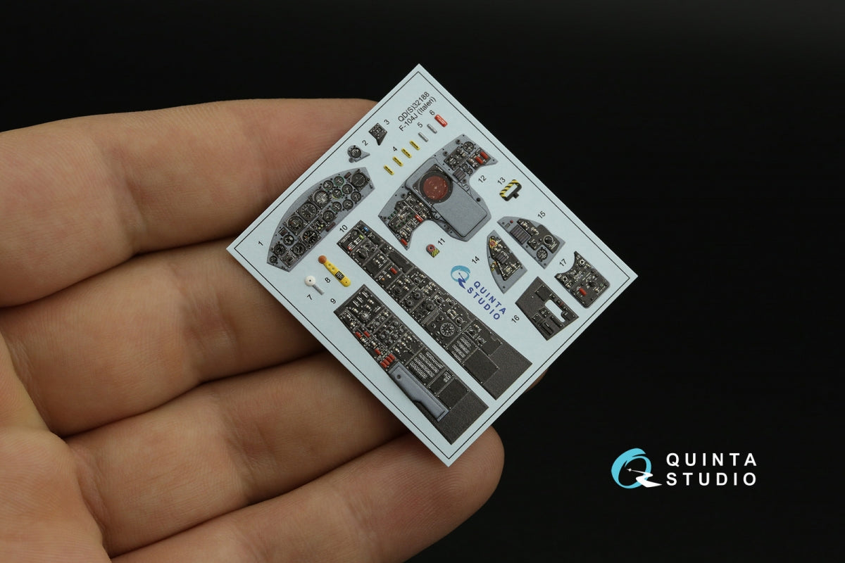 Quinta Studio QD32188 F-104J 3D-Printed colored Interior on decal paper (Italeri) 1/32 – image 4