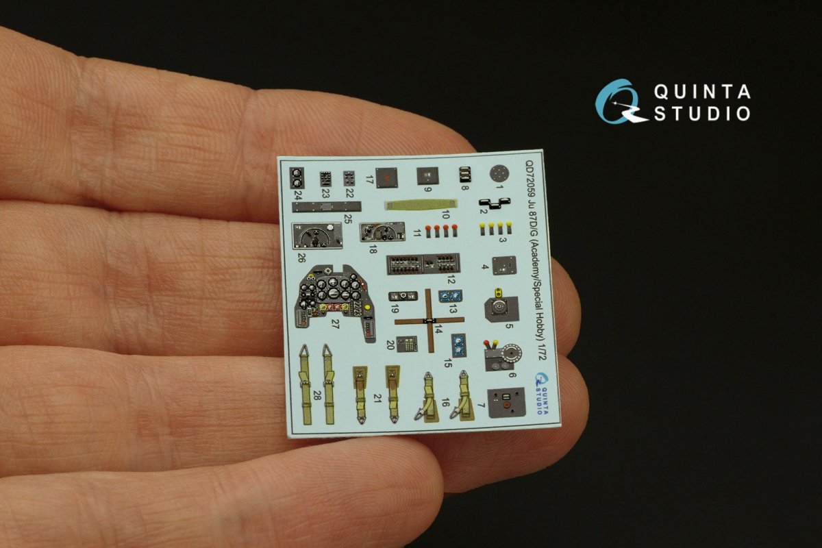 Quinta Studio QD72059 Ju 87 D/G 3D-Printed &amp;amp; coloured Interior on decal paper (Academy/Special Hobby) 1/72 – zdjęcie 9