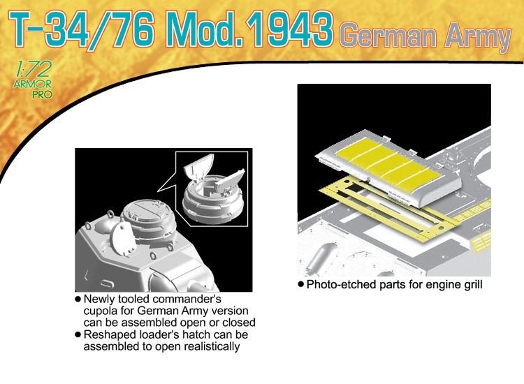 Dragon 7268 T-34/76 Mod.1943 German Army 1/72 – image 5