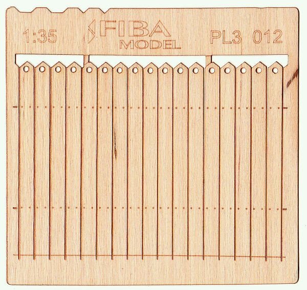 Model scene PL3-012 Wooden fence type 12 Wooden fence 1/35