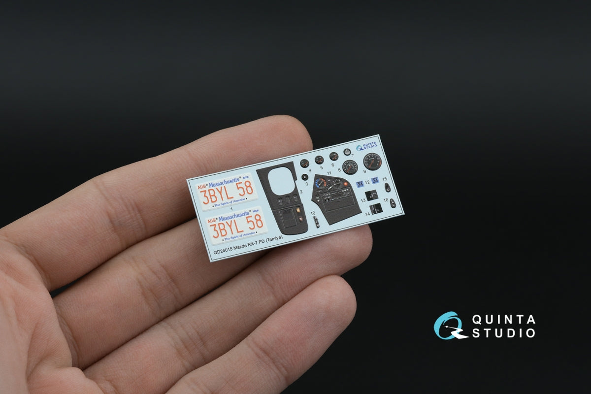Quinta Studio QD+24015 Mazda RX-7FD 3D-Printed &amp;amp; colored Interior on decal paper (Tamiya) (with metal sticker parts) 1/35 – image 3