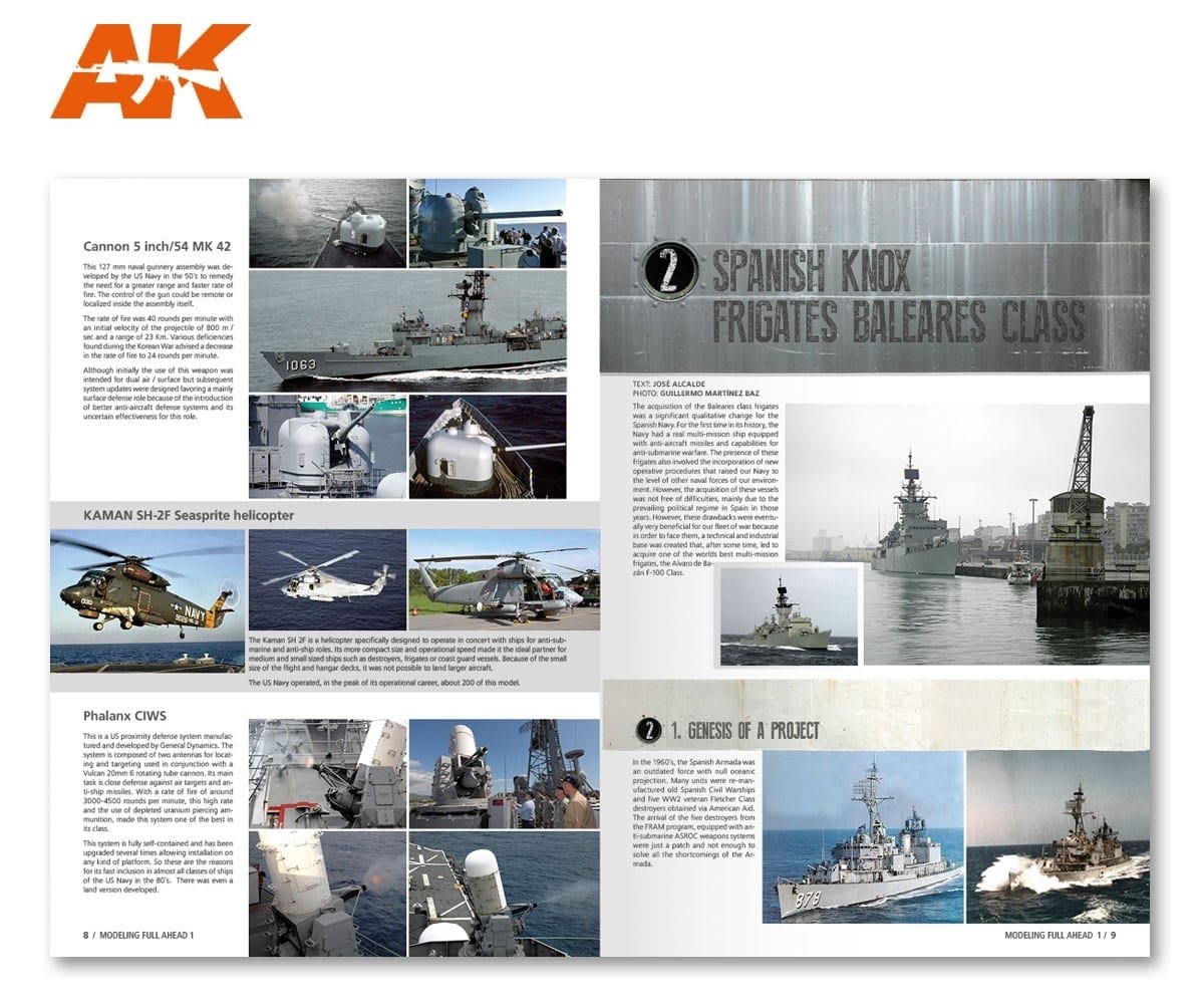 AK Interactive AK098 MODELLING FULL AHEAD 1 / KNOX &amp;amp; BALEARES CLASS EN – zdjęcie 7
