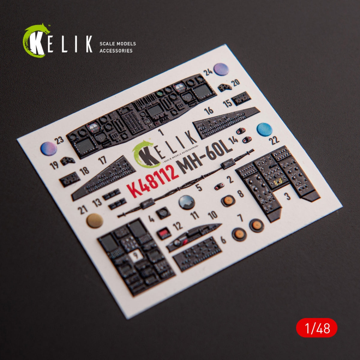 KELIK K48112 MH-60L Black Hawk - interior 3D decals for ICM kit 1/48 – zdjęcie 3
