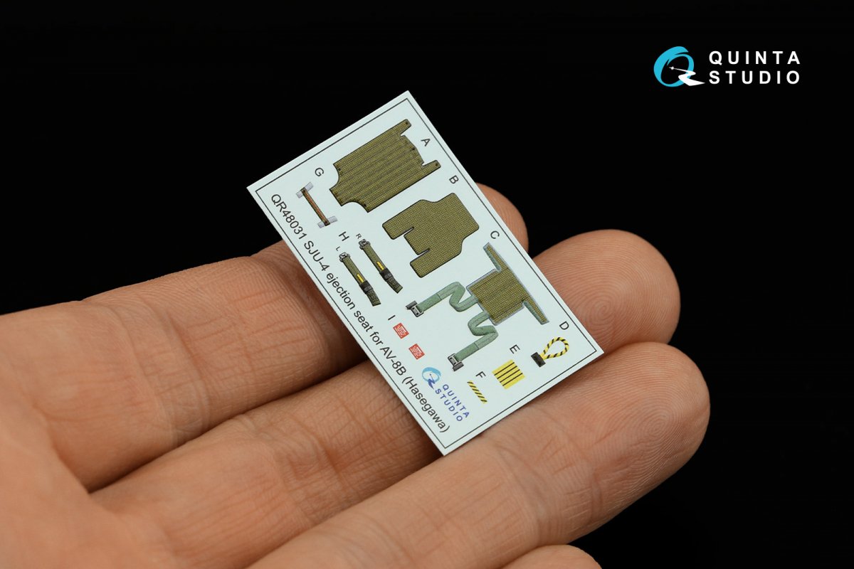 Quinta Studio QD48305 AV-8B Early 3D-Printed &amp;amp; coloured Interior on decal paper (Hasegawa) 1/48 – zdjęcie 6