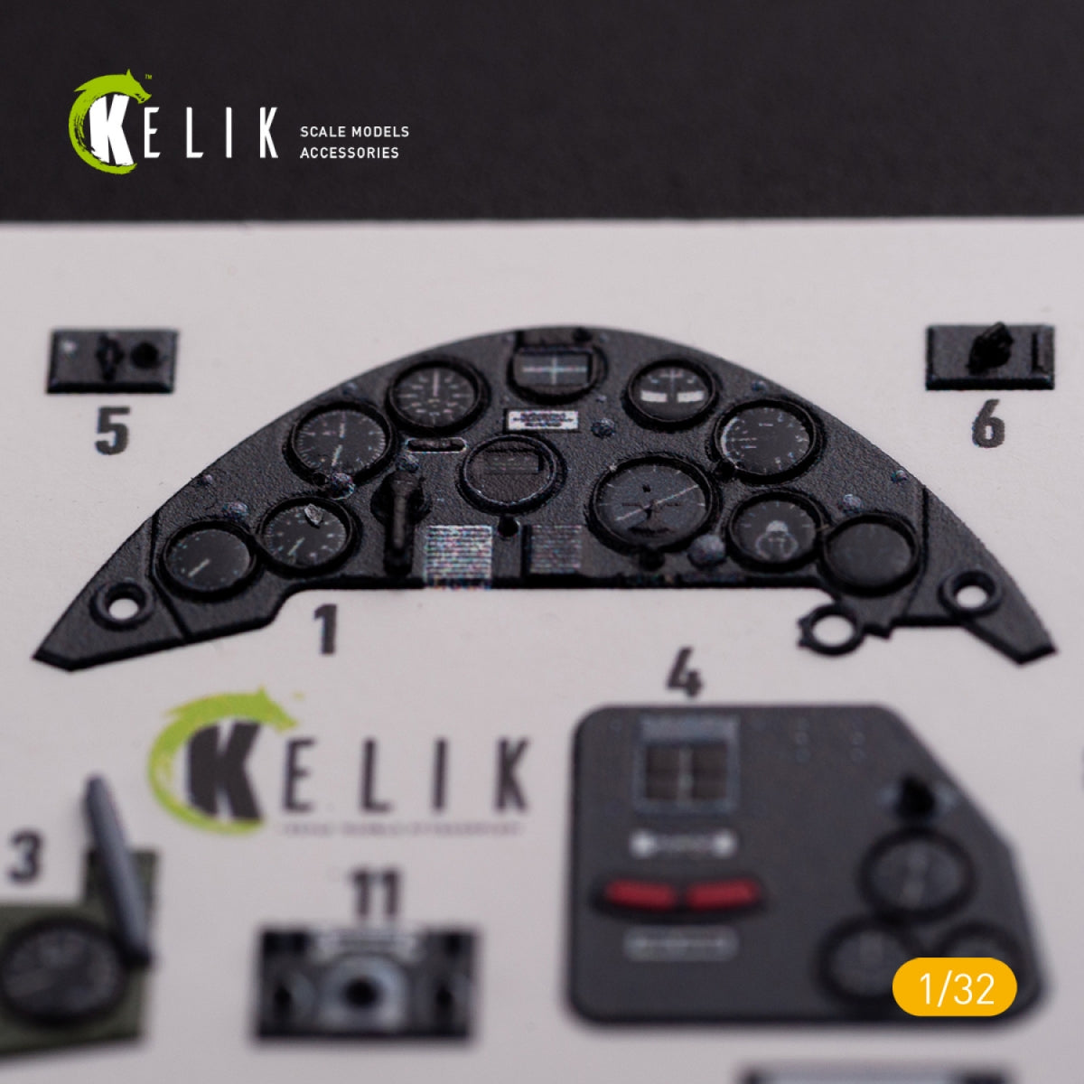 KELIK K32018 OS2U Kingfisher - Interior 3D Decal for Kitty Hawk/Zimi models kit 1/32 – zdjęcie 5