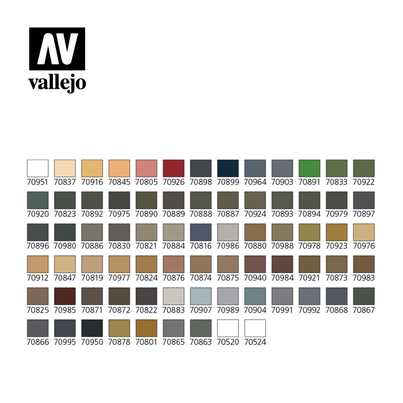 Vallejo 70173 Military Model Color Set with Plastic Storage Case – zdjęcie 3