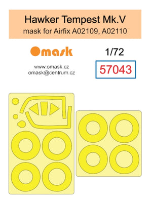 Omask 57043 Hawker Tempest Mk.V mask (for Airfix) 1/72