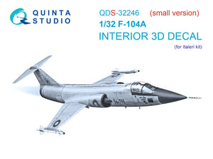 Quinta Studio QDS-32246 F-104A 3D-Printed &amp;amp; colored Interior on decal paper (Italeri) (Small version) 1/32